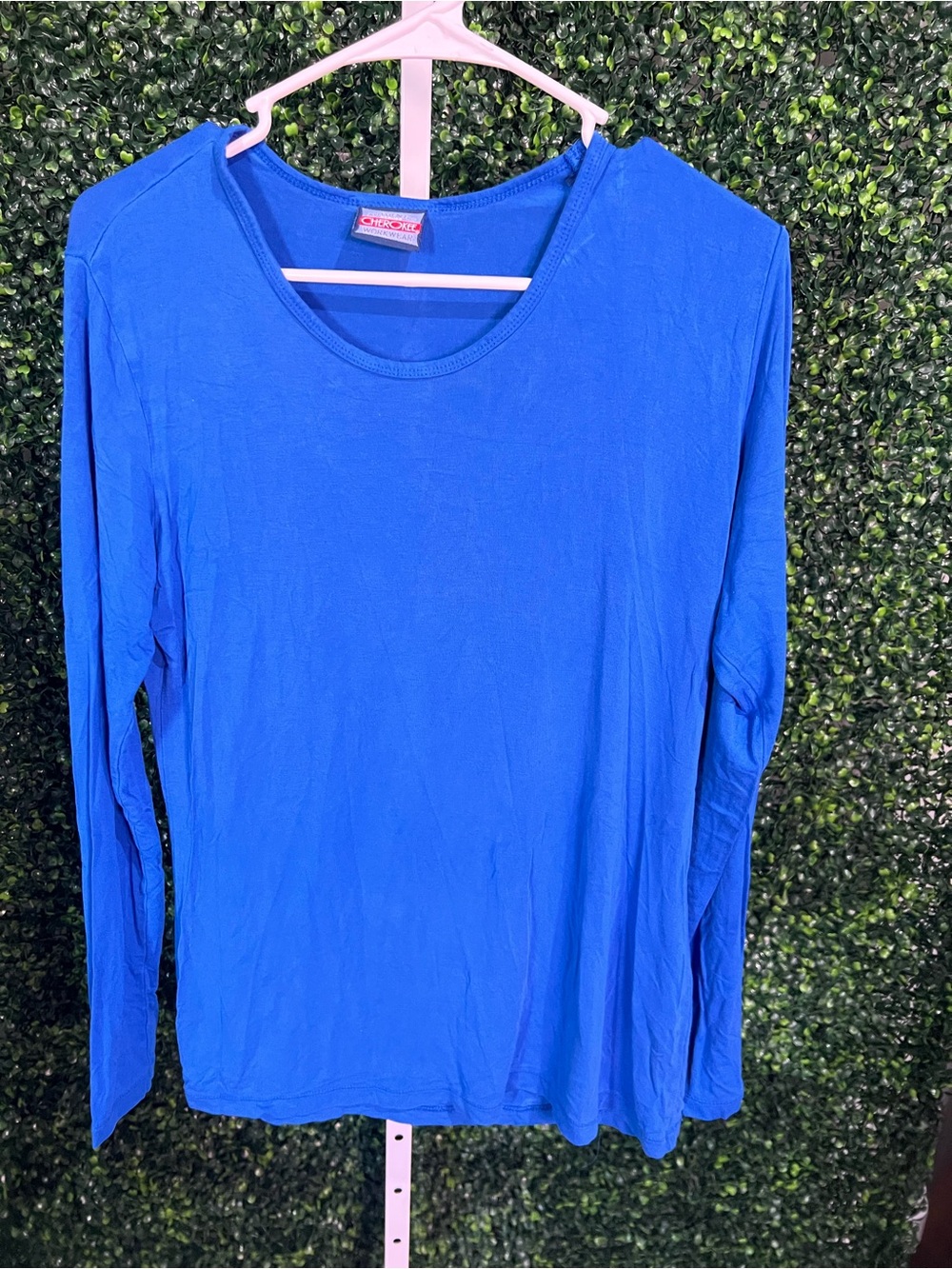 Cherokee Royal Blue Long Sleeve Scoop Neck Top